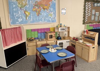 Role play area with table and chairs
